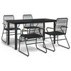 vidaXL 5-częściowy zestaw mebli ogrodowych, czarny, rattan PVC