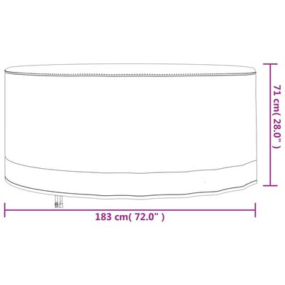 vidaXL Pokrowiec na meble ogrodowe, okrągły, beżowy, Ø183x71 cm, 600D