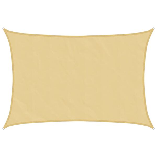 vidaXL Żagiel przeciwsłoneczny, piaskowy, 4x3 m, 100% poliester