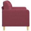 vidaXL Sofa 2-osobowa, winna czerwień, 120 cm, tapicerowana tkaniną