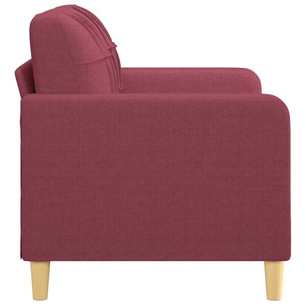 vidaXL Sofa 2-osobowa, winna czerwień, 120 cm, tapicerowana tkaniną