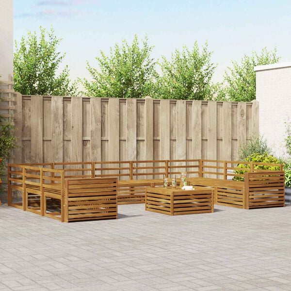 vidaXL Zestawy sof 10 pcs Naturalny Lite Drewno Akacji