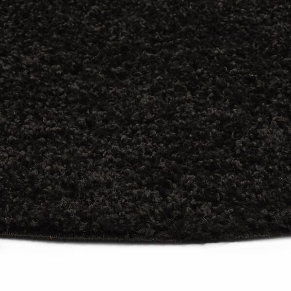 vidaXL Dywan shaggy, 160 cm, czarny