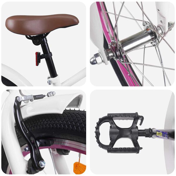 vidaXL Rower Dziecięcy 18 Cali dla dzieci w wieku 5-7 lat Biały