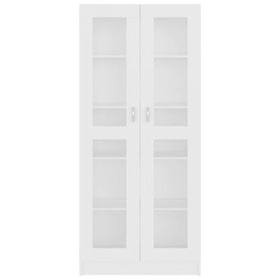 vidaXL Witryna, biała, 82,5x30,5x185,5 cm, płyta wiórowa