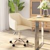 vidaXL Obrotowe krzesło stołowe, kremowe, obite tkaniną