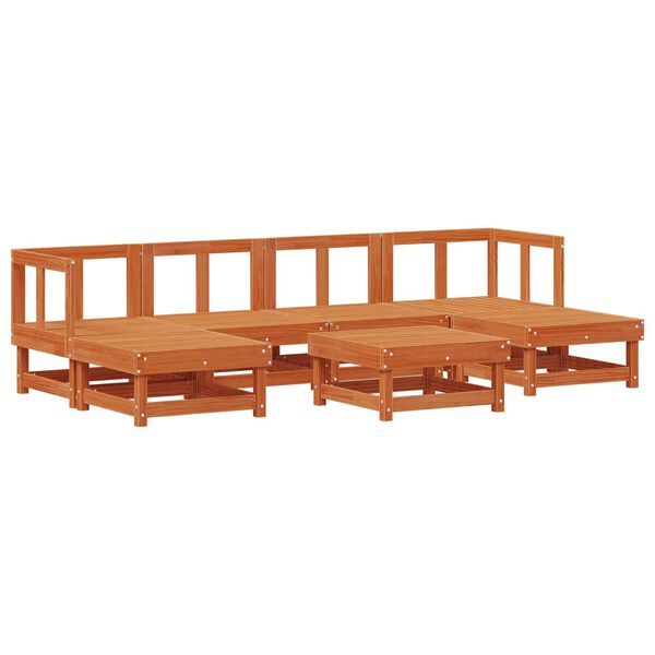 vidaXL Zestaw wypoczynkowy w ogrodzie 7 pcs Woskowy Brąz