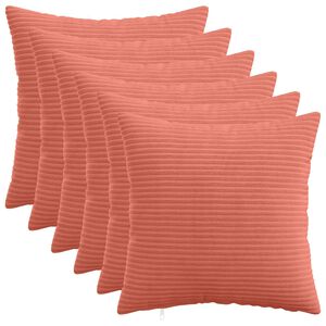 vidaXL Poszewka na poduszkę 6 pcs HEERLEN Czerwono-pomarańczowy