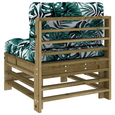 vidaXL Siedzisko środkowe z poduszkami, impregnowane drewno sosnowe