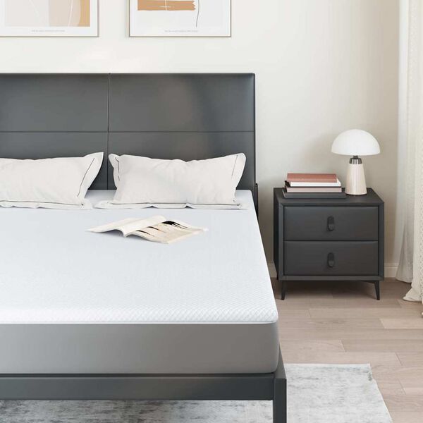 vidaXL Nakładka na materac Biały 160 x 200 cm Tkanina jacquard