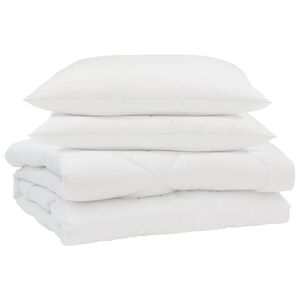 vidaXL Letni Kołdra z poduszką 3 pcs Biały Mikrofibra