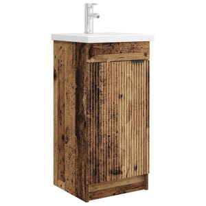 vidaXL Toaleta z umywalką Stare drewno 42 x 40 x 84,5 cm