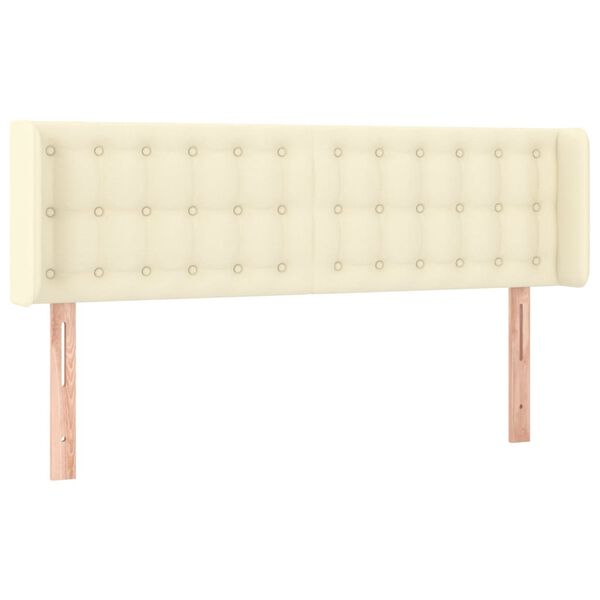 vidaXL Zagł&oacute;wek uszak, kremowy, 147x16x78/88 cm, sztuczna sk&oacute;ra