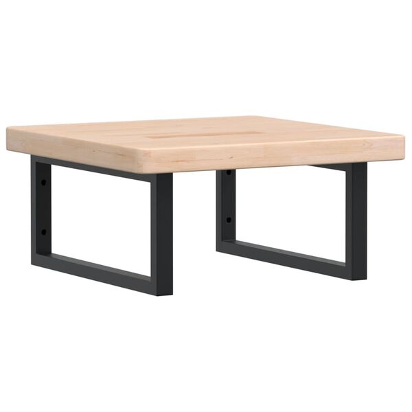 vidaXL Półka ścienna pod umywalkę, stal i lite drewno dębowe