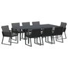vidaXL Zestaw do jadalni w ogrodzie 9 pcs Czarny polirattan