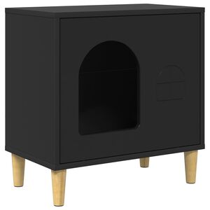 vidaXL Koty Dom Czarny 51 x 30 x 52 cm Drewno inżynieryjne