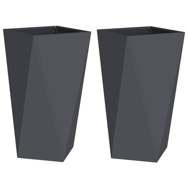 vidaXL Donica 2 pcs Antracyt 40 x 40 x 75 cm Stal