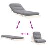 vidaXL Sofa rozkładana typu futon, z materacem, biała, 70x206x11 cm