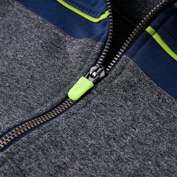 Bluza dziecięca z kapturem i zapięciem na zamek, szary melanż, 104