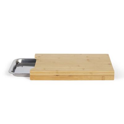 Livoo Deska do krojenia z szufladką, drewniana, beżowa
