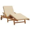 vidaXL Leżak Beżowy 200 x 67 x 84 cm Lite Drewno Akacji