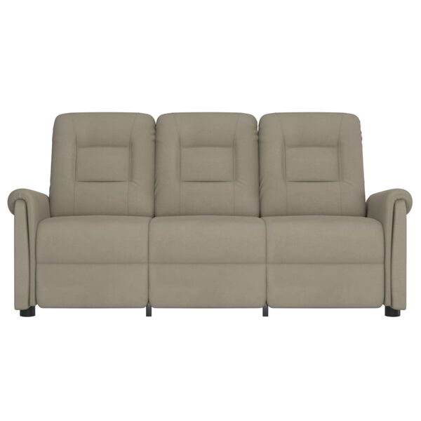 vidaXL Rozkładany fotel masujący, 3-os., jasnoszary, obity mikrofibrą