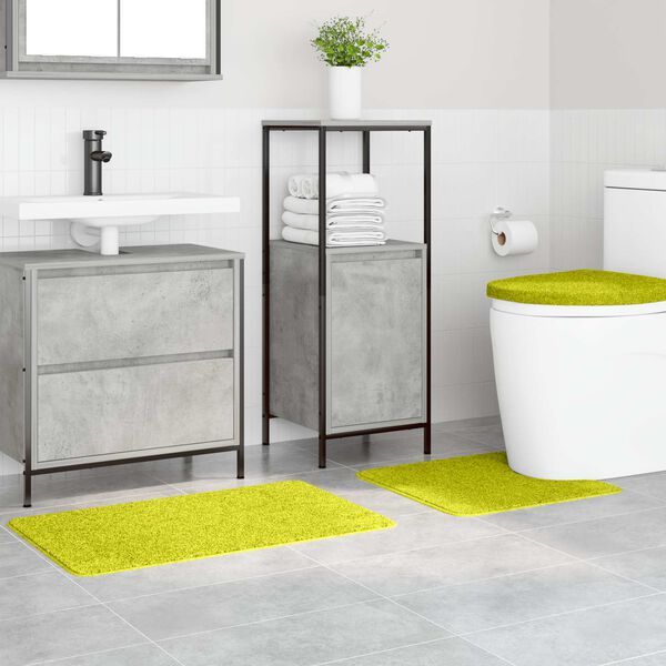 vidaXL Zestaw mat łazienkowych antypoślizgowych 3 pcs Zielony PP