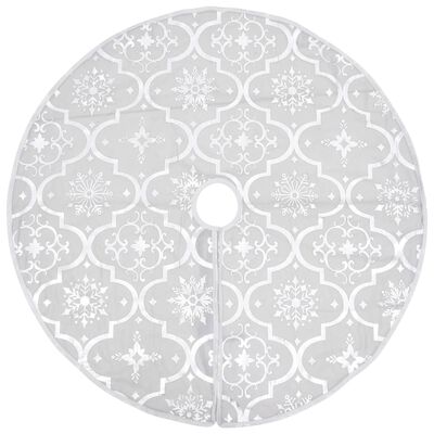 vidaXL Luksusowa osłona pod choinkę ze skarpetą, biała, 90 cm, tkanina