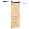 vidaXL Drzwi przesuwne Naturalny i czarny 80 x 210 cm
