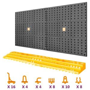 vidaXL Ścianka narzędziowa, 500x1000 mm, 50 haczyk&oacute;w, PP
