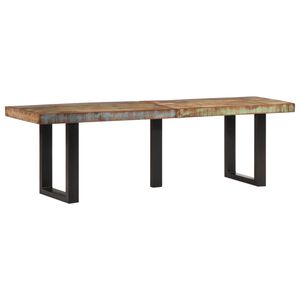 vidaXL Ławka, 160 cm, lite drewno z odzysku i stal
