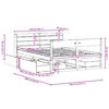 vidaXL Rama ł&oacute;żka bez materaca, 140x190 cm, lite drewno sosnowe