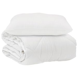 vidaXL Kołdra z poduszką 2 pcs Biały Mikrofibra