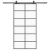 vidaXL Drzwi przesuwne z zestawem okuć czarne 102x205 cm ESG szkło