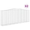 vidaXL Kosze gabionowe, 2 szt, 400x50x160/180 cm, galwanizowane żelazo