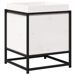 vidaXL Donica ogrodowa, biała, 40x40x50 cm, lite drewno sosnowe