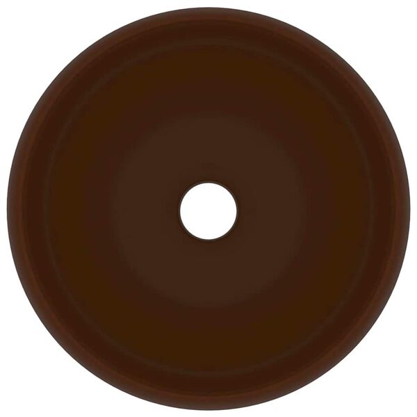 vidaXL Luksusowa, okrągła umywalka, matowy brąz, 40x15 cm, ceramiczna