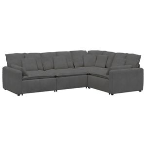 vidaXL Sofa modułowa z poduszkami Tkanina sztruksowa Ciemnoszara
