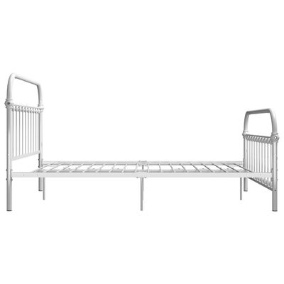 vidaXL Rama łóżka, biała, metalowa, 160 x 200 cm