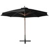 vidaXL Parasol ogrodowy wiszący, jodłowy słupek, czarny, 3,5x2,9 m