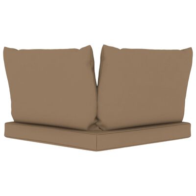 vidaXL Ogrodowa sofa 2-os. z palet z poduszkami w kolorze taupe, sosna