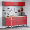 vidaXL Zestaw szafek roboczych z szufladą Z blokadą 10 pcs Czerwony