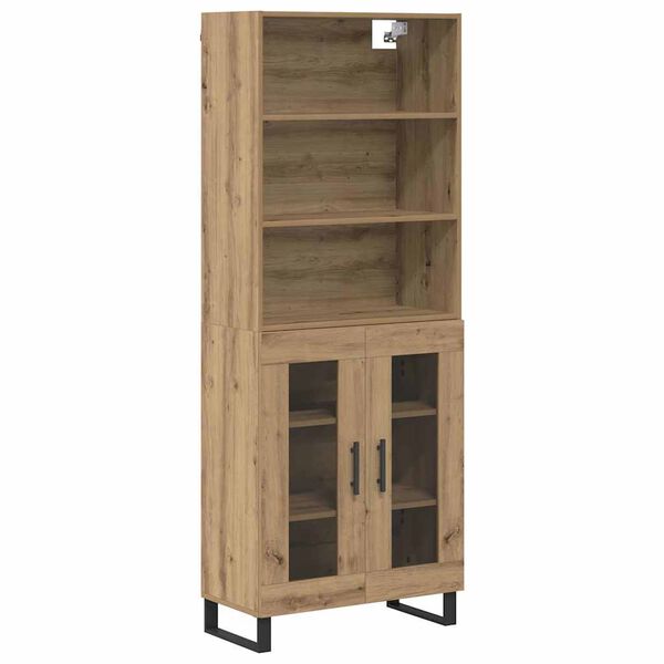 vidaXL Highboard Dąb rzemieślniczy 69,5 x 34 x 180 cm
