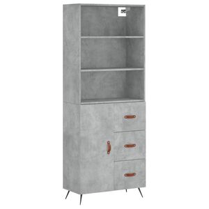 vidaXL Witrynka, szarość betonu 69,5x34x180 cm materiał drewnopochodny