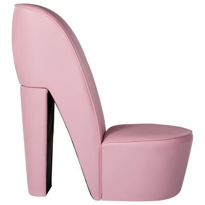vidaXL Fotel w kształcie buta na obcasie, różowy, sztuczna skóra