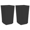 vidaXL Donice ogrodowe, 2 szt., czarne, 32,5x32,5x57, PP