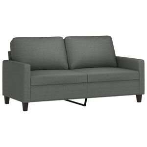 vidaXL Sofa 2-osobowa, ciemnoszara, 140 cm, tapicerowana tkaniną