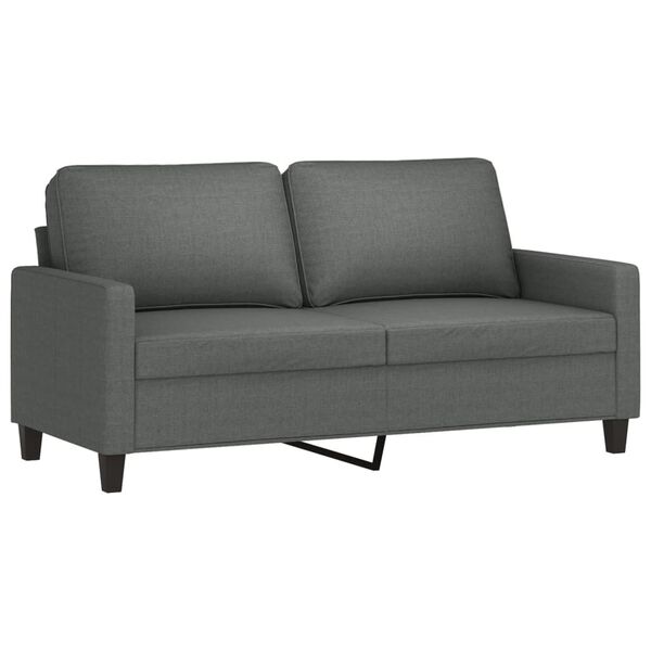 vidaXL Sofa 2-osobowa, ciemnoszara, 140 cm, tapicerowana tkaniną