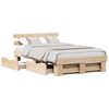 vidaXL Ramka ł&oacute;żka z szufladą Brązowy 140 x 190 cm Lite drewno sosnowe