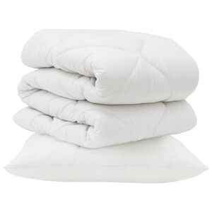 vidaXL Kołdra z poduszką 2 pcs Biały Mikrofibra